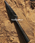 Hand Forged Viking Saga Iron Spear Point For Reenactment And LARP on sand