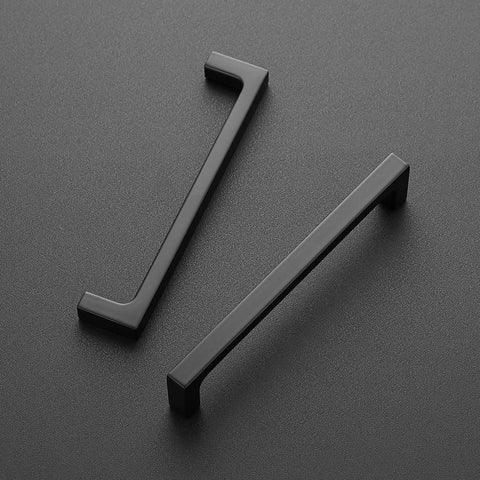 25 Pack 5 Inch Solid Square Cabinet Handles Matte Black Dope Pulls For Kitchen Cabinets Drawer Pulls Flat Black Hardware Modern Home