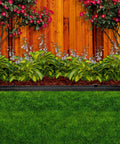 Heavy Duty Composite Landscape Edging With Anchoring Stakes, 4.5 Inch Straight Top Border, 40 Foot Kit in garden setting