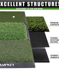Tri Turf Golf Hitting Mat With Heavy Duty Rubber Backing For Indoor Or Outdoor Practice, Built Tough For Real Feel layers