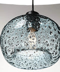 Hand Blown Glass Pendant Light For Kitchen Island And Dining Areas With Adjustable Nylon Cord, Modern Farmhouse Style