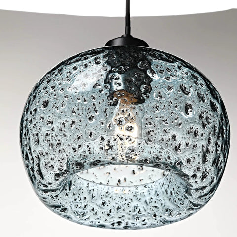 Hand Blown Glass Pendant Light For Kitchen Island And Dining Areas With Adjustable Nylon Cord, Modern Farmhouse Style