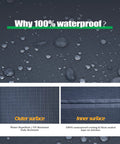 Heavy Duty Waterproof Rectangular Patio Table Cover 86 by 44 by 27.5 Inches, UV Resistant Snowproof Gray Ripstop Fabric