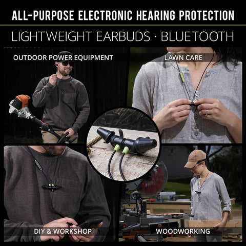 All Day Wireless Hearing Protection Earbuds With 26 dB NRR, Passive Noise Isolation, Bluetooth 5.0, IP67, SafeMax Technology