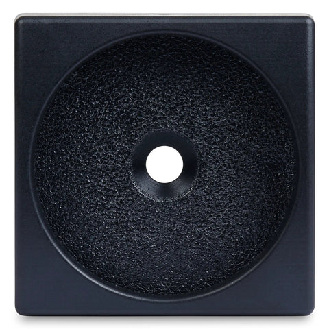 Low Profile Wall Protector For Baby Gates And Doorways Flat Top Guard Pad in black with textured surface, square shape, centered view.