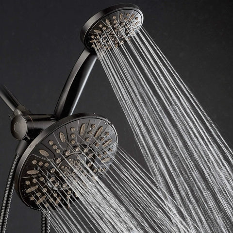 Oil Rubbed Bronze 7 Inch Premium High Pressure 3 Way Rainfall Shower Head Combo with 72 Inch Hose Six Settings Shower View