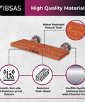 Folding Shower Seat With No Slip Mat For Inside Shower Wall Mounted Teakwood And Stainless Steel Bench Chair For Bathroom And Elderly Assistance