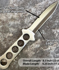 Beefed-Up Dive Knife With Sheath And Leg Strap, Thigh Knife With 440 Stainless Fixed Blade featuring serrated edge