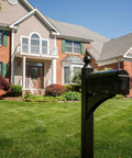 Franklin Post Mount Mailbox Weatherproof Galvanized Steel Black With Silver Accents Medium Curbside Mailbox for Daily Mail in front of house