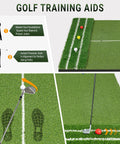Dual Turf Golf Mat 5x4ft For Backyard Indoor Practice Thick 21mm-45mm Hitting Surface with alignment and swing path aids