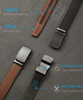 Mens Leather Ratchet Belt With Easy Release Buckle Adjustable Fit Up To One Fifth Inch Increments 35mm Wide Durable