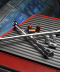 Beefy 14 Inch Heavy Duty 4 Way Lug Wrench Cross Socket Wheel Nut Key For Cars And Trucks Universal Fit Handles SAE 11/16 3/4 13/16 7/8 And Metric 17mm 19mm 21mm 22mm Chrome Plated Forged Carbon Steel, chrome lug wrench with socket ends