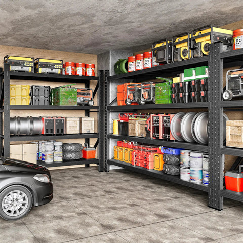 71.3 Inch Heavy Duty Garage Shelving Units With 24 Inch Deep Shelves 5000 Lbs Capacity Steel Storage Racks in warehouse