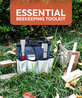 Beekeeping Starter Kit With 11 Essential Tools Including Stainless Steel Smoker Hive Tool Frame Lifter Uncapping Fork Scraper Hook And Water Resistant Tool Bag For Beginners And Pros, tools on grass