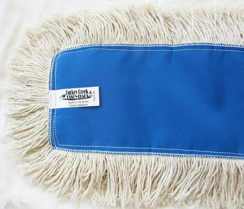 Heavy Hitter 36 Inch Washable Cotton Dust Mop Refill Head For Boss Grade cleanup blue and white pad for standard frames.
