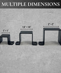 Heavy Duty 2x2 Square Tube Bracket Clamp Set Pack Of 4 For Railing Fence Deck And DIY Projects Powder Coated Black Steel Pipe Bracket