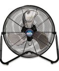Front view of 20 Inch High Velocity Garage Floor Fan with Tilt Adjustable Head, 3 Speed Settings, Heavy Duty Industrial and Home Use, Black SAFF-20
