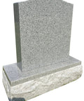 Granite Memorial Die And Base Set For Upright Cemetery Monument With Serpentine Top Polished Margin And Custom Engraving Including First Name Middle Initial Last Name Birth And Death Dates