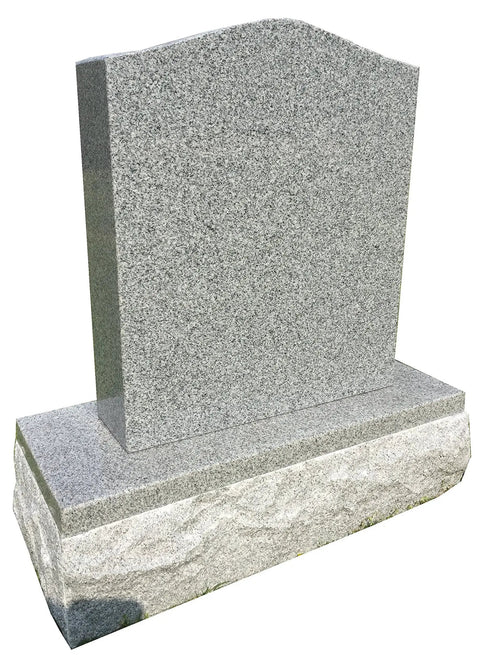 Granite Memorial Die And Base Set For Upright Cemetery Monument With Serpentine Top Polished Margin And Custom Engraving Including First Name Middle Initial Last Name Birth And Death Dates