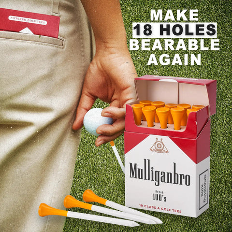 Funny Golf Tees 10 Pack MulliganBro Parody Golf Accessories Gag Gift For Men Cool Novelty Tees For Golfers Bar Style Prank
