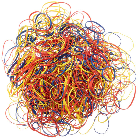 No Sweat Assorted Rubber Bands Rock Solid Premium Natural Elastic Grip For Daily Office And Home Packing Needs In Bright Red Blue And Yellow Storage Supply Bundle