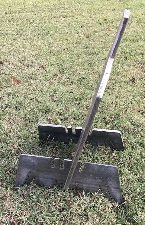 Portable 3/8 Inch AR500 Steel Shooting Ground Target 12x20 With Stand For 3/4 Inch EMT Conduit includes ground legs and bolts