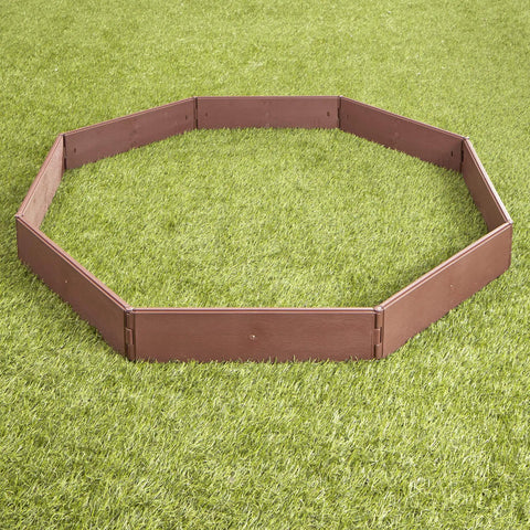 All Weather Raised Garden Bed Kit With 8 Adjustable Panels For Easy Backyard Planting, empty octagonal setup on grass