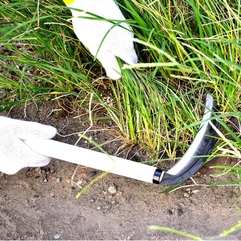 Using Grass Sickle Garden Tool 7.6 Inch Blade, Japanese Style Kama Weeding Sickle With Carbon Steel Blade And Wooden Handle