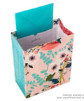 Nine Inch Medium Gift Bag With Tissue Paper Bright Flower Designs For Valentine Day Easter Birthdays Bridal Showers