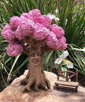 Ethan's Magical Tree With Matching Fairy Bench For Enchanted Garden, 9 Inch Tall Miniature Tree And Bench Set For Fairy Garden Displays