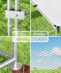 Close-up of the Beefy Metal Chicken Coop For 9 To 13 Hens Outdoor Run With Heavy Duty Frame featuring security details and wire mesh.