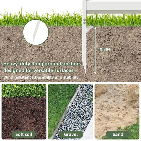 Ground anchors for 42 Inch High By 38 Inch Wide Three Panel Air Conditioner Fence Panels for Outdoor Privacy Screens installation.