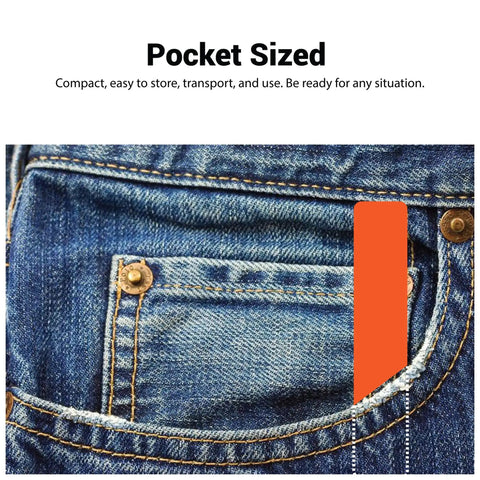 Dual Ferrocerium Rod Fire Starter Set in denim pocket, showcasing compact size for outdoor survival, no striker included, ready to spark.