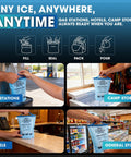 Reusable Ice Packs For Coolers, Large Leakproof Ice Bags, Refillable With Cubed Ice No Freezer Needed, 4 Layer Waterproof