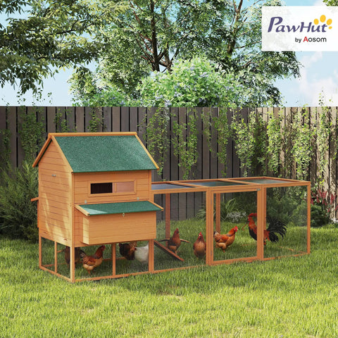 Big Ol Backyard Chicken Coop For Eight To Ten Hens With Nesting Boxes And Run In Bright Orange A Spacious Elevated Wooden Poultry Cage