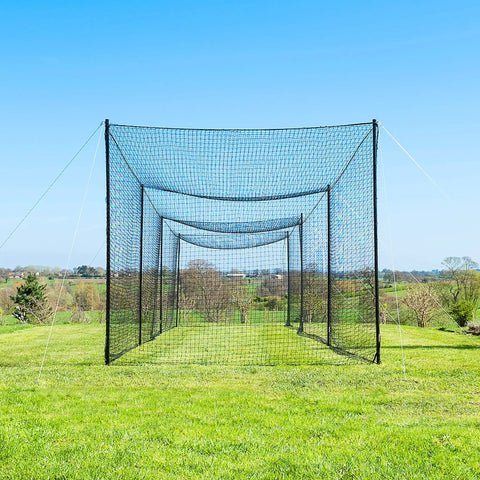 35 Ft Ultimate Baseball Batting Cage With Net And Poles Package, Heavy Duty #42 Net, Galvanized Steel Uprights, Backyard Practice Setup