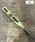 Artist Proportional Divider Brass 9 Inch Drawing Tool with Leather Case on wooden surface