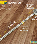 14.100 Super UT Newel Post Fastener Bulk Pack For Wrench-Free Quick Staircase Post Install Anchors displayed on wood surface