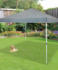 10x10 Canopy Replacement Top for Pop Up Shelter Heavy Duty PU Coated 150D Oxford Fabric in Gray over garden