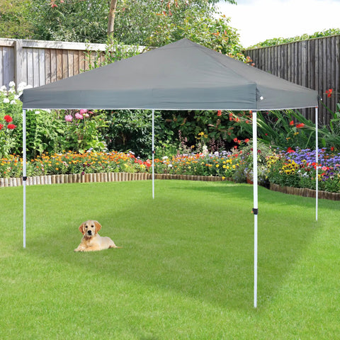 10x10 Canopy Replacement Top for Pop Up Shelter Heavy Duty PU Coated 150D Oxford Fabric in Gray over garden