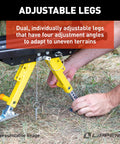 Solid Stance RV Step Stabilizer Kit for Fifth Wheels Travel Trailers and Motorhomes with adjustable legs on uneven ground