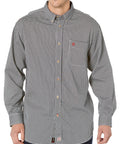 Men's Flame Resistant Western Style Button Down Work Shirt Long Sleeve Cotton Nylon Durable Comfort For Construction Trades