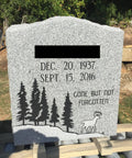 Granite Headstone Die And Base Set For Upright Cemetery Monument With Custom Engraving Polished Serpentine Die And Base