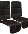 Waterproof Car Seat Cover Set, 2 Pack, Non Slip Protector With Mesh Pocket Organizer in black, shown laid flat.