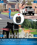 Half Mile Range Wireless Driveway Alarm Kit With Weather Resistant Motion Sensors covers people, vehicles, animals in various settings.