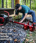 One Or Two Person Use 52Cc Auger Beast Powerhead with a planting bit in use by a worker on rocky soil site.