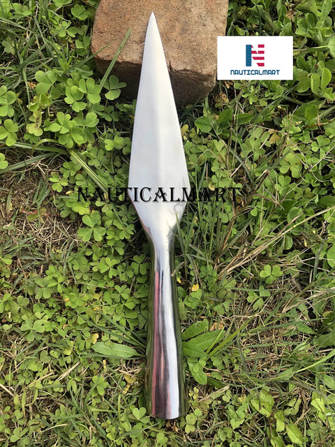 Hand Forged Medieval Spear Point For Reenactment And LARP Gonna Give You A Legit Medieval Vibe With A Blunted Point Steel Lozenge Head