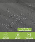Close-up of Outdoor Patio Chaise Lounge Chair With Face Hole For Beachside Chill showing weather-resistant fabric with water droplets.