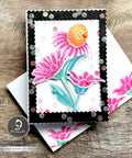 Decorative card using 24 Piece Nesting Frame Die Cut Set With Scalloped Borders For Card Making and Paper Crafting.