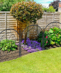 Installed sturdy rustproof garden fence panels 11ft long by 21in high 10 pack no dig metal fence for yard dog barrier pet safe
